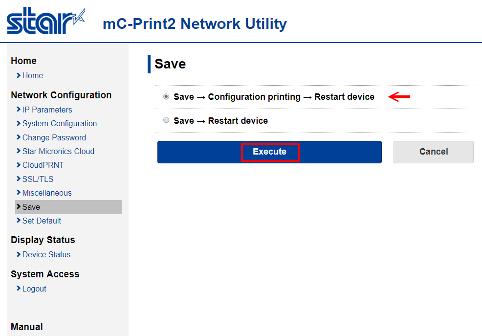 儲存 CloudPrint 設定